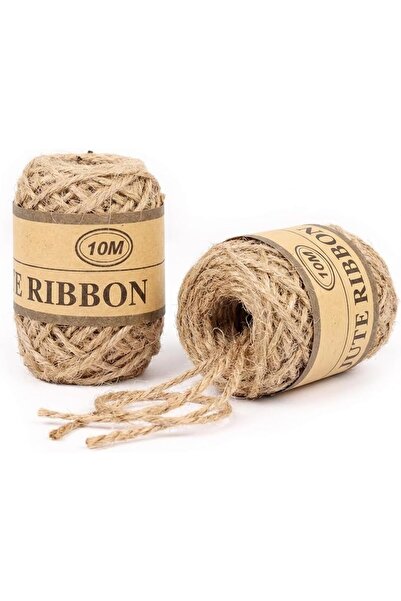 Taimi 2-Pieces 10 Meter Natural Jute Ribbon Durable Eco-Friendly Rope for Wrapping Gifts Flowers