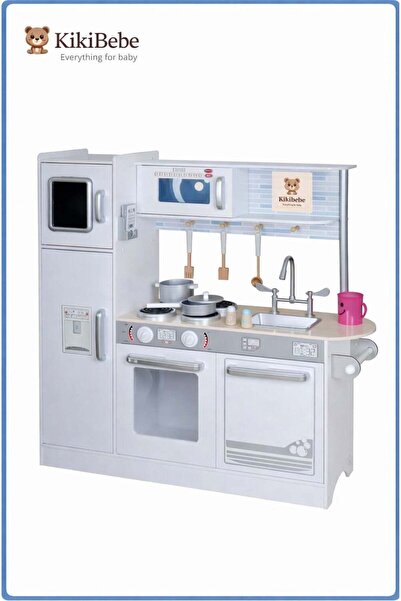 KIKIBEBE مجموعة ألعاب مطبخ خشبي للأطفال - W10C382