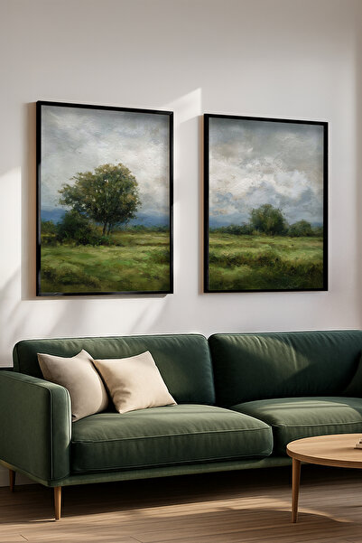 STARYUNA Oil Painting Effect Black Wooden Framed Nature Scenery 2-Piece Paint...