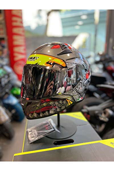 Sway FS-869 GÖZLÜKLÜ RENKLİ VİZÖR KASK