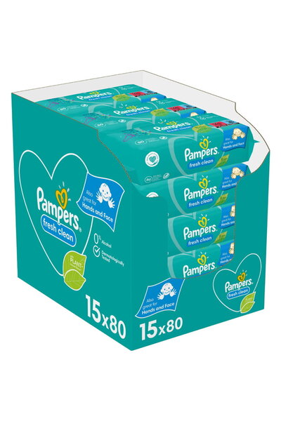 Pampers 9413847, 15 packs x 80, 1200 pcs
