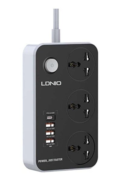 LDNIO "Safe Home" Smart Power Strip – Ultimate Power & Safety with 3 Sockets, 20W USB-C PD, and QC