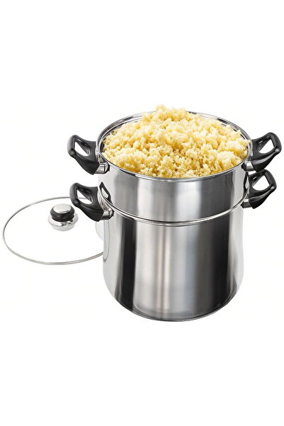 Kitchen Artist Oala pentru cuscus otel Kitchen Artist, 12 L, argintiu MEP119