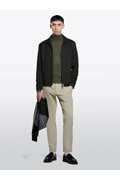 Sisley Slim Fit Vintage Effect Chino Pants Men's Beige Trousers - 325A4Dm6Sf02Y