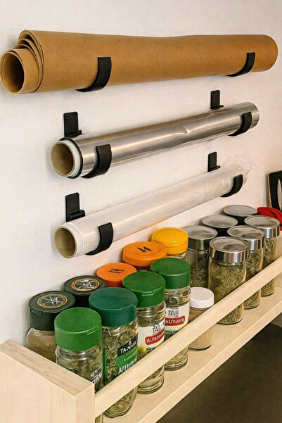 Rafine Studio 3D فيلم أسود ذاتي اللصق قابل للتمدد مكون من 6 فتحات، ورق ألومنيوم، حامل منظم لورق الخبز