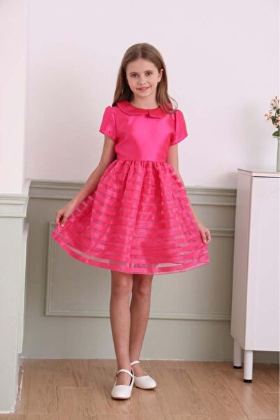 Alesaei-mondo tondo فستان بناتي مخطط كلاسيكي 7049