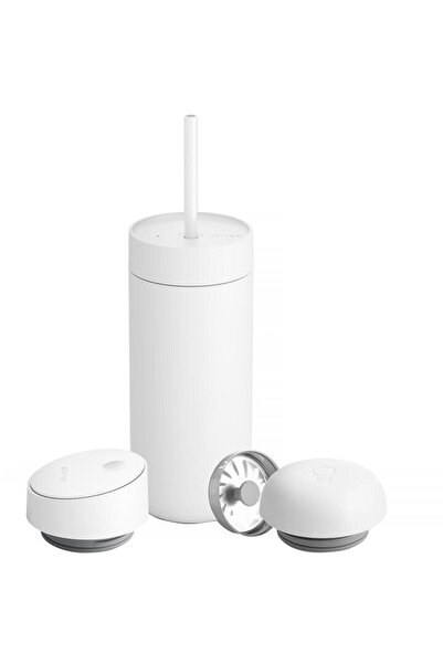 Fellow Carter thermal mug set + 3 caps white matt 473 ml
