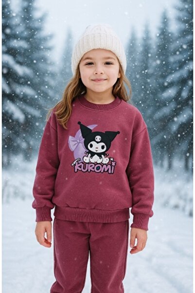 Kidsmadamiko Детски комплект от горнище и долнище с цифров принт, 3 нишки, подплатени с шерпа, за момичета и момчета