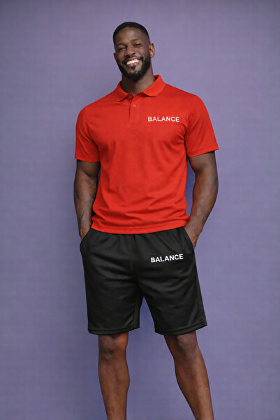 NOFLEN طقم شورت بولو للرجال من Balance مطبوع
