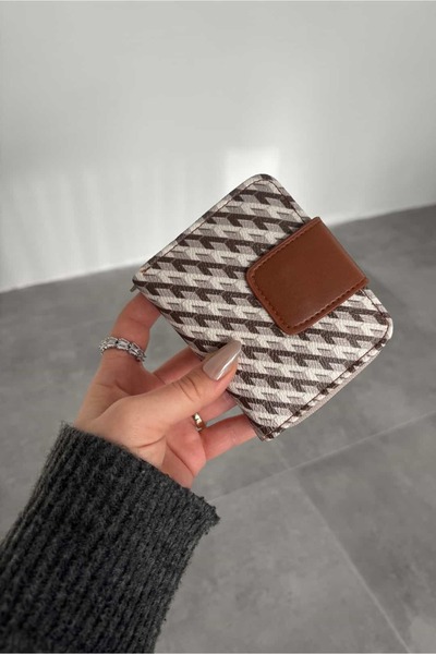 Yuka Atelier Linea Patterned Minimal Cover Faux Leather Wallet