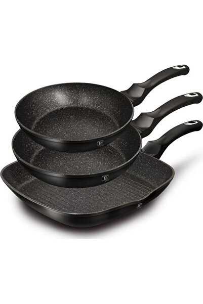 Berlinger Haus Set 3 tigai marmorate Black Silver Collection BH 6157 20 24 28cm