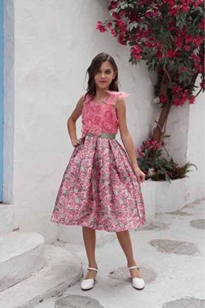 Alesaei-mondo tondo فستان بناتي مورد كت بكسرات 7122