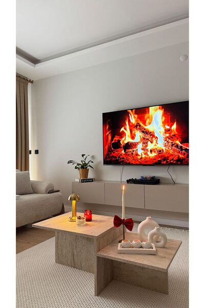 BABHOME TRAVERTEN ORTA SEHPA TAŞ DOKU