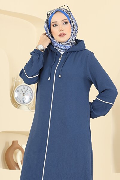 ModaMerve Önden Fermuarlı Aeroobin Takım PL9189-MS İndigo