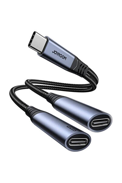 Joyroom SY-C03 USB-C to 2xUSB-C 2-in-1 Audio Adapter (Black)