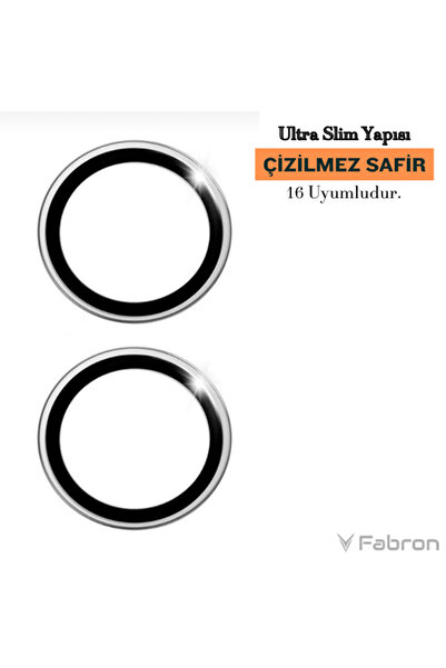 FABRON واقي عدسة كاميرا آيفون 16 الأصلي من الياقوت، حماية ضد الخدوش بطلاء الي...