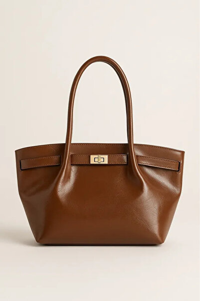 MISS IPEKYOL Lina Model Gold Kilit Detaylı Kadın Omuz ve Kol Çantası