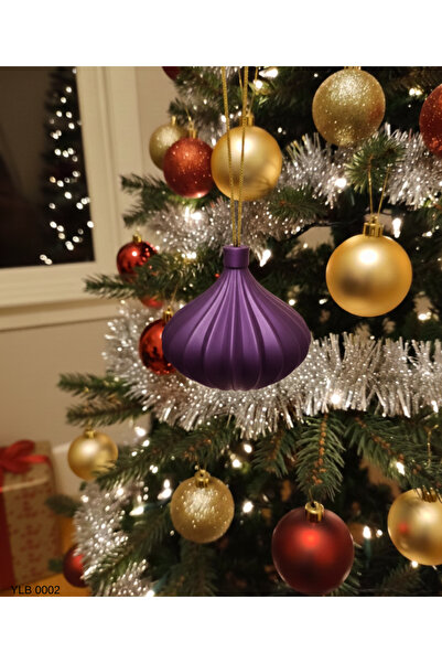 CT STONES Голяма декоративна коледна украса с лилав спирален мотив