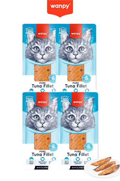 Wanpy 4lü Gerçek Ton Balığı Fileto Kedi Ödülü 25g x 4 Adet