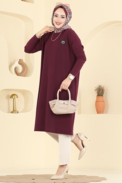 ModaMerve Şık Armalı Burgu Tunik 195BO429-MS Bordo