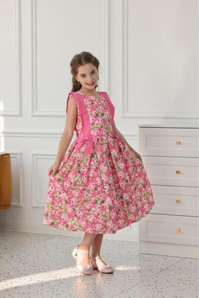 Alesaei-mondo tondo فستان بناتي كت مورد بألوان زاهية 7107