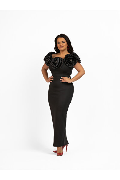 Saray Fashion Gretta Dress Black Roses