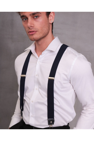 COTTONLAB Мъжки тъмносини тиранти