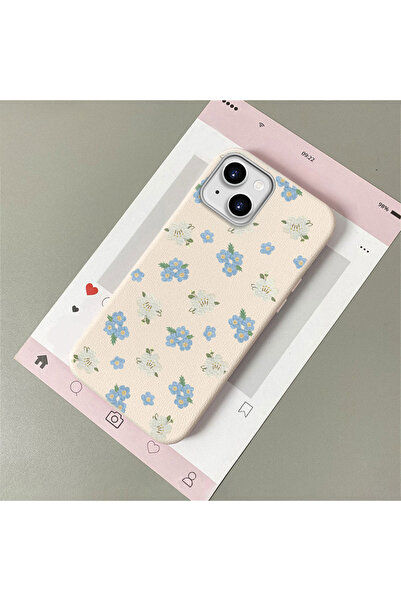 Hontinga iPhone 13/14 Uyumlu Deri Dokusu Anti Düşme Yumuşak Silikon Telefon K...