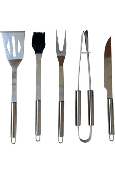 Fieldmann Set 5 ustensile gratar, FZG 9016, Otel inoxidabil, Gri