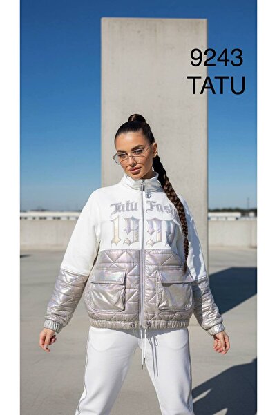 RED WOMAN FASHİON Mock Neck Layer Tracksuit Set with Flap Pockets and Zipper