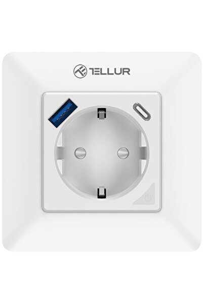 TELLUR Smart, 3600W, 16A, PD20W, USB 18W, monit. consum, alb