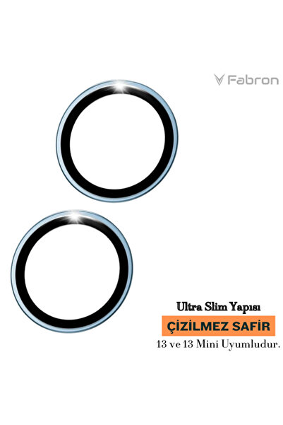 FABRON عدسة الياقوت الأصلية لهاتف iPhone 13 / iPhone 13 Mini واقي عدسة الكاميرا مضاد للخدش وحماية من طلاء الياقوت