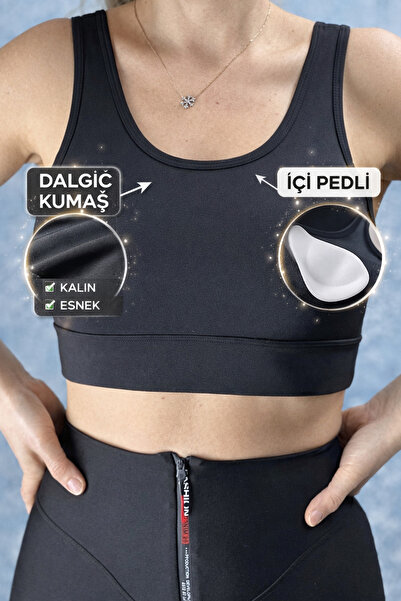 Azra Kotan Sport İçi Pedli Dalgıç Kumaş Toparlayıcı Spor Üst