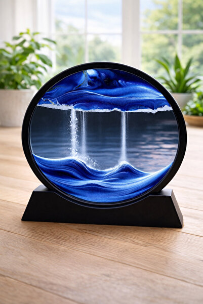 SYN AKSESUAR Dekoratif Hareketli Kum Sanatı Masaüstü Kum Saati, 3D özellikli ...