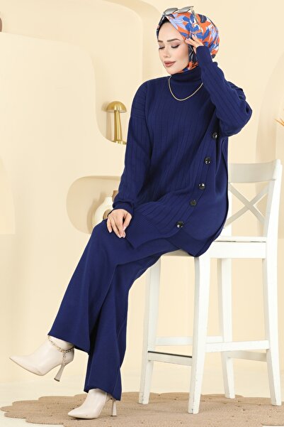 ModaMerve Düğme Detaylı Triko Takım 2775AYD574-MS Laci