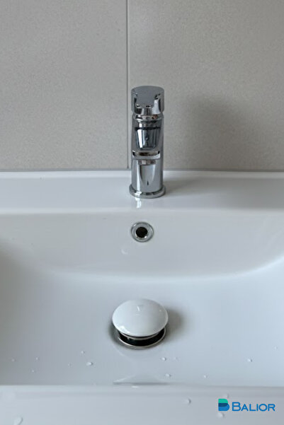 BALİOR Seramik Lavabo Sifonu Koku Engelleyici Aç-Kapa Mat Beyaz