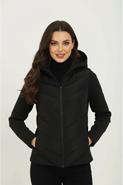 Talsmoda Zra Model Range Mom Contrast Puffer Lined Women's Coat Jacket Modelimont