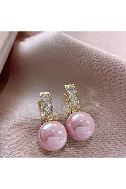 Choice1 E2672 Huitan Sweet Pink/White Imitation Pearl Earrings for Women Gold...