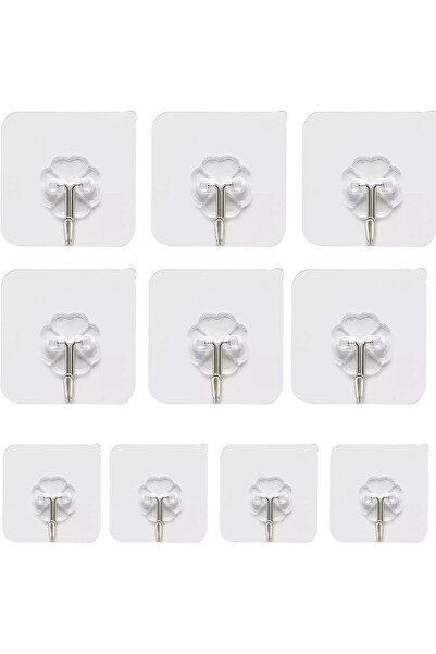 Zalcoon خطافات جدارية لاصقة، 10 قطع