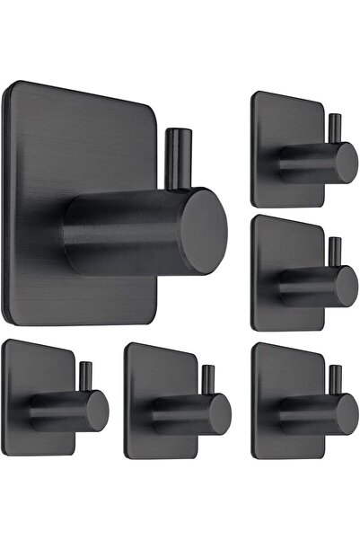 Zalcoon خطافات لاصقة، خطافات مناشف سوداء ذاتية اللصق، خطافات جدارية مقاومة للماء للاستحمام، خطافات متينة