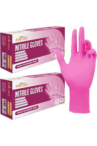 Zalcoon قفازات فحص من النتريل للاستخدام مرة واحدة وخالية من اللاتكس