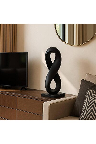 Oss elhetraf مجسم فايبر عصري – ديكور حديث فاخر ارتفاع 38 سم بلون أسود