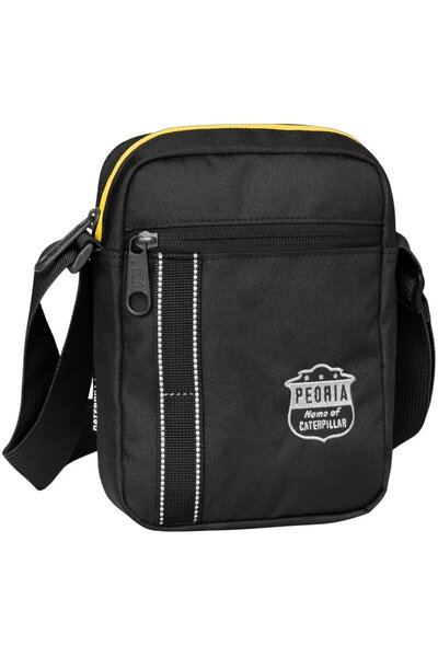 Caterpillar Mochilas Rpet Peoria shoulder bag, 600D polyester material - black/yellow