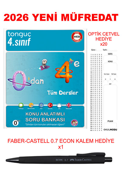 Tonguç Yayınları 4. Sınıf 0'dan 4'e Konu Anlatımlı Soru Bankası + Hediyeli