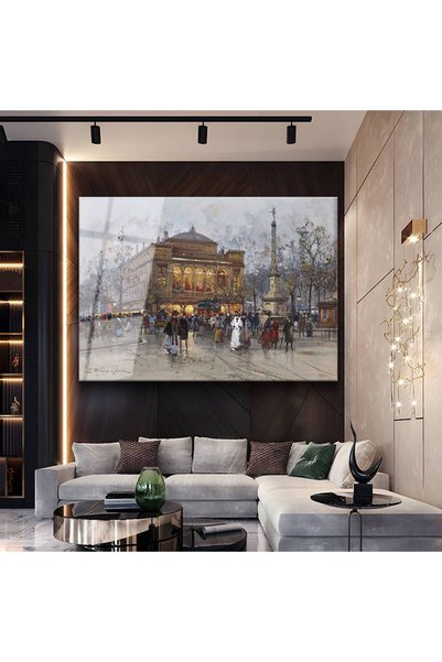 gurbaart Édouard Cortes Paris Opera Meydanı Temperli Cam Elegant Tablo Sanat ...