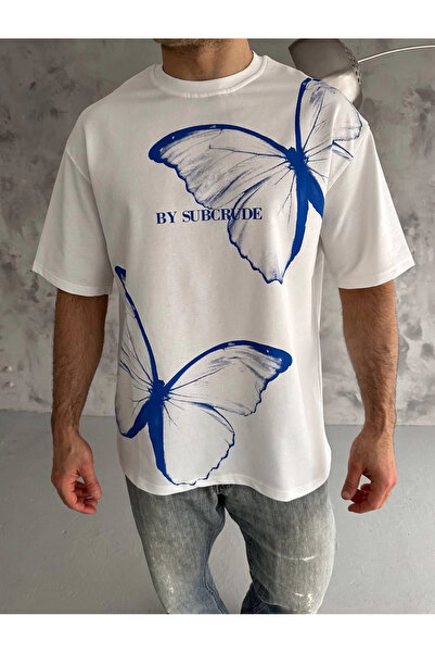 FREEDOM STOREE Μπλουζάκι Velmora Premium Crew Neck με τύπωμα oversized - Λευκό