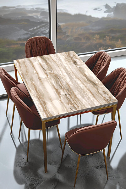 Rabadon Travertine Pattern Table Covering Foil Self Adhesive Foil