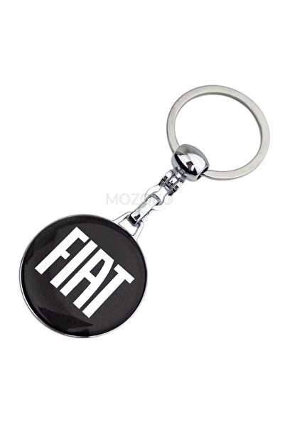 MOZOKO High Quality Black Fiat Logo Drop Printed Stylish Gift Car Keychain