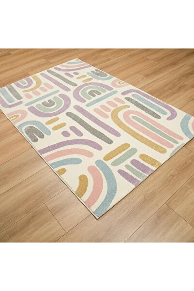 Eko Halı Kids Serisi Geometrik Desenli Rengarenk Çocuk Odası Halısı