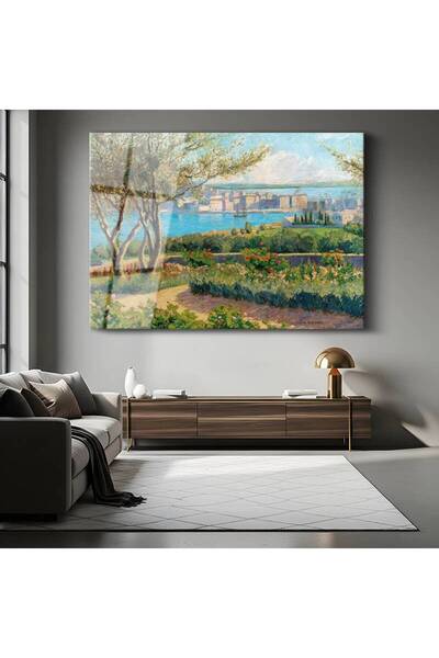 gurbaart Paul Signac Akdeniz Bahçesi Çiçek Resmi Temperli Cam Modern Sanat Ta...